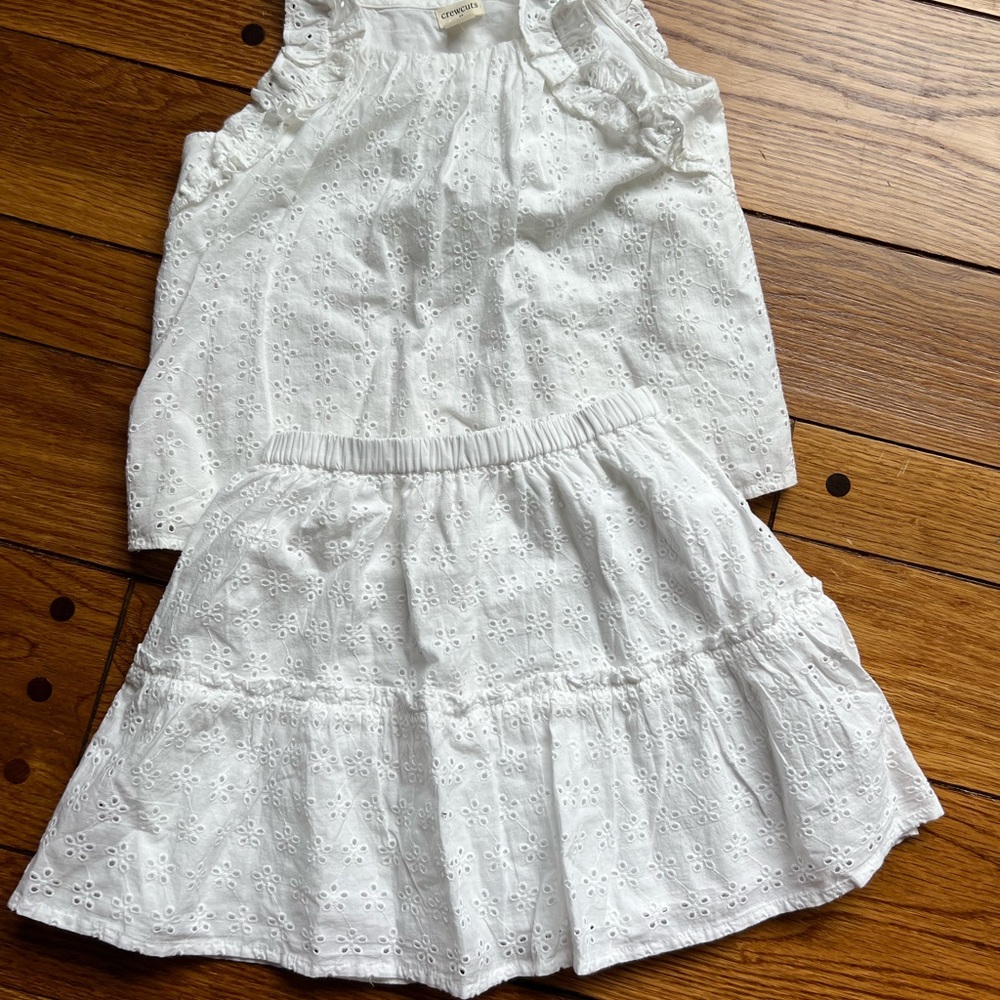 Crewcuts White Eyelet Ruffle Top